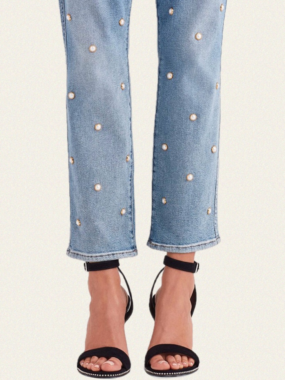 7 For All Mankind Edie Embellished Crop Straight Jean - Picture 5 of 11